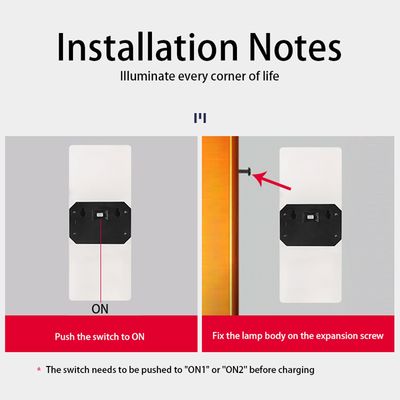 Acrylic Led Outdoor Wall Sconce LED Solar Powered Lights Cold White Light