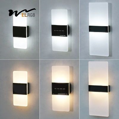 Acrylic Led Outdoor Wall Sconce LED Solar Powered Lights Cold White Light