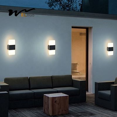 Acrylic Led Outdoor Wall Sconce LED Solar Powered Lights Cold White Light