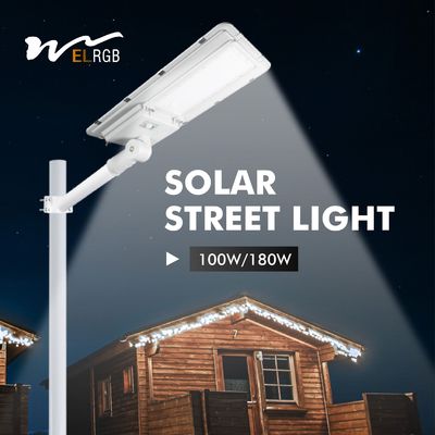 Aluminum 400 Watt Solar Street Light 6500K 400W Motion Sensor Street Lights
