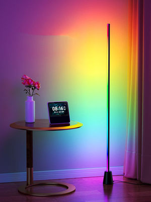 Residential Gaming Room Wall Wash Floor Lamp 50000 Hours Working Time Music Voice Control