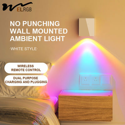 Rechargeable Net Red Bed Wall Lamp with Clock and Sunset Projection No Wiring Needed
