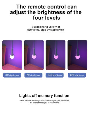 220v E27 Screw Light Controlled LED Color Remote Control Bulb for Mood Atmosphere Lamp