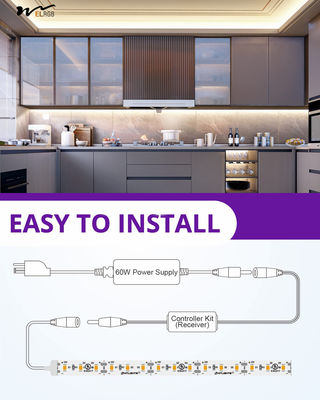 16.4ft LED Strip Lights Kit with Remote and 4000K High Density Dimmable Tape Lighting