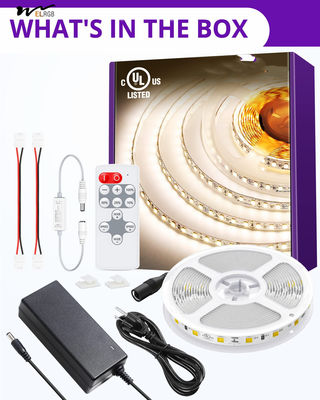 16.4ft LED Strip Lights Kit with Remote and 4000K High Density Dimmable Tape Lighting