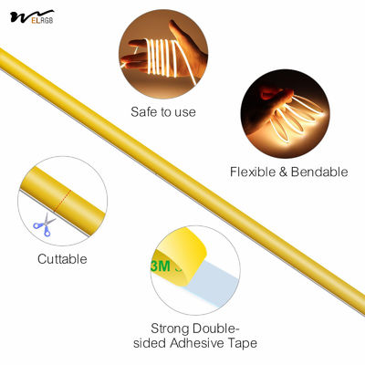 Super Bright 5mm COB LED Strip 12V Red Color RA 90 High CRI LED Tape Light Cuttable Flexible 16.4FT