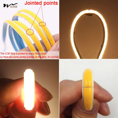Super Bright 5mm COB LED Strip 12V Red Color RA 90 High CRI LED Tape Light Cuttable Flexible 16.4FT