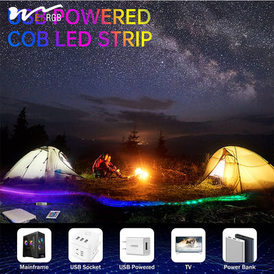 LED Light Source Type USB RGB COB Strip Lights 4.92ft with 5V Color Changing Feature