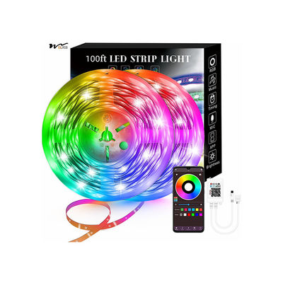 Modern Style 100FT Smart LED Strip Lights 2 Rolls of 50ft with 40 Key Remote Controller Sync to Music