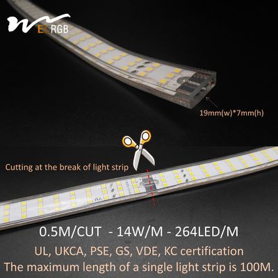 Outdoor Waterproof 264 LEDs/m 3-Row Celling LED Light Stripe with Sensor Control