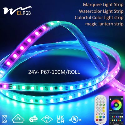 Outdoor Marquee Watercolor LED Light Strip with Color-Changing Flashing Effect 10W/M