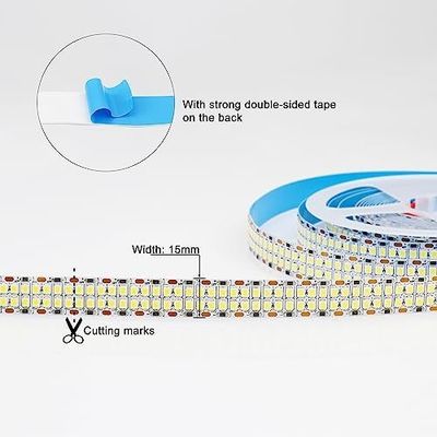 Adjustable Strip Light 6500K Double Row 480LED/M Flexible LED Strip White Warm White