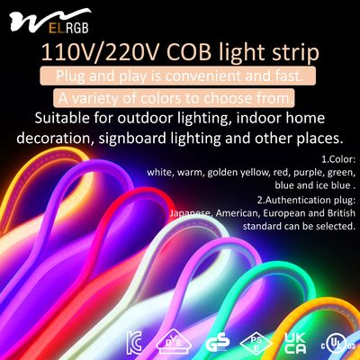 Vertical Bending Direction 288 LEDs/M Ultra Bright COB LED Light Strip Waterproof Dimmable