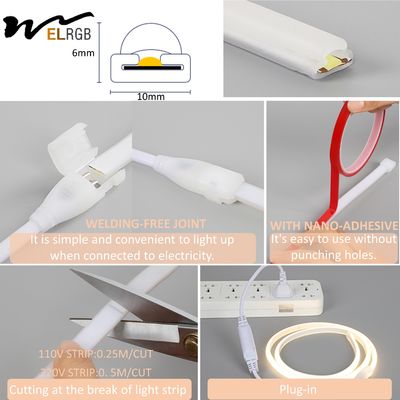 Vertical Bending Direction 288 LEDs/M Ultra Bright COB LED Light Strip Waterproof Dimmable