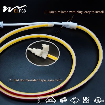 Self-adhesive 288 LED/M 110V 220V COB Smart Light Strip IP67 Solid Silicone Waterproof White/Warm White