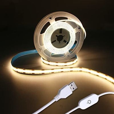50000 Hours Working Time Christmas Day LED Light Strips 4.92ft/1.5m USB COB Dimmable