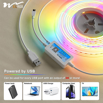 Flexible 6.56 ft / 2 m LED Tape Light with Music Mode Control USB Connection and More