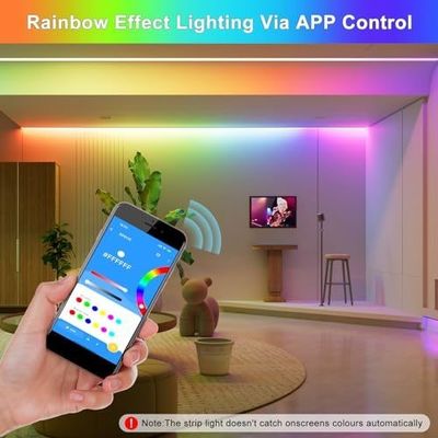 Flexible 6.56 ft / 2 m LED Tape Light with Music Mode Control USB Connection and More