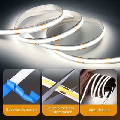 2560LEDS CRI 90 8mm Flexible Unified COB LED Light Strip 5M 2700K Warm White DC 24V