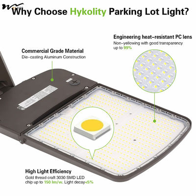 Adjustable Arm Mounted 150LM/W LED Shoebox Light for Commercial Outdoor Illumination