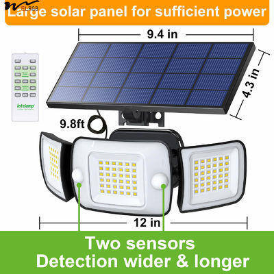 Solar Lights Outdoor 3 Head Solar Motion Sensor Lights for Outside Switch Mode other