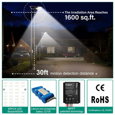 Special Functions Dimmable LED Solar Floodlight for Courtyard and Street Lighting
