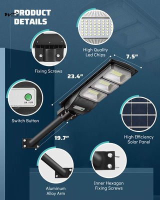 500W Solar Street Light IP65 Waterproof Outdoor Lights 2 Pieces 6000LM Solar Floodlight