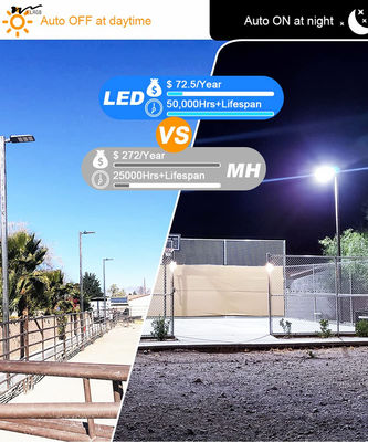 Outdoor LED Parking Lot Light with Adjustable Arm and Photoelectric Sensor IP65 Street Flood Safety Light