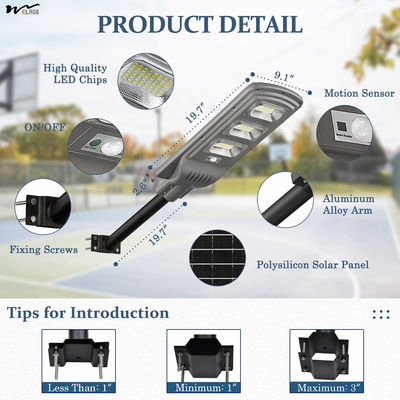 Motion Sensor Solar LED Street Light 1000W for Motion Activated Outdoor Lighting Solutions