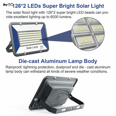 50000 Hours Working Time Solar Floodlight 100W with Remote Control LED IP67 Waterproof