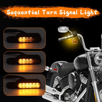 12V Front Motorcycle Running Lights with Mini Handlebar Sequential LED Turn Signals