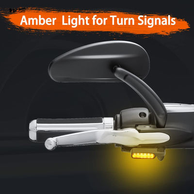12V Front Motorcycle Running Lights with Mini Handlebar Sequential LED Turn Signals