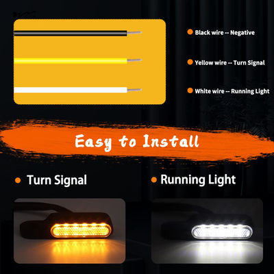 12V Front Motorcycle Running Lights with Mini Handlebar Sequential LED Turn Signals