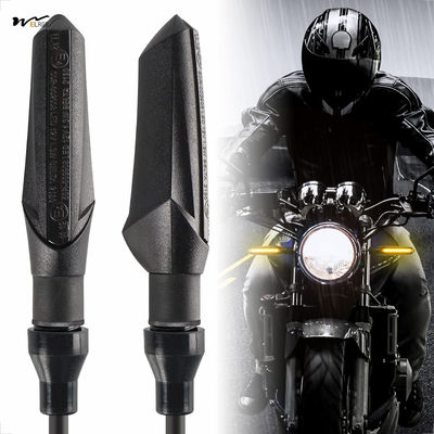 Motorcycle LED Turn Signals Waterproof 2 Pieces Mini Running Light Indicators Flowing IP67