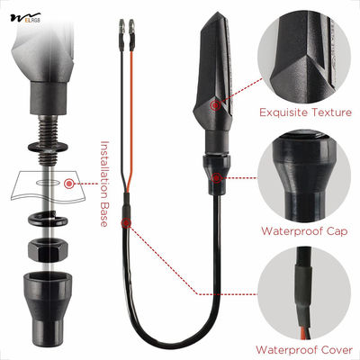 Motorcycle LED Turn Signals Waterproof 2 Pieces Mini Running Light Indicators Flowing IP67