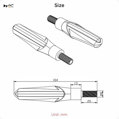 Motorcycle LED Turn Signals Waterproof 2 Pieces Mini Running Light Indicators Flowing IP67