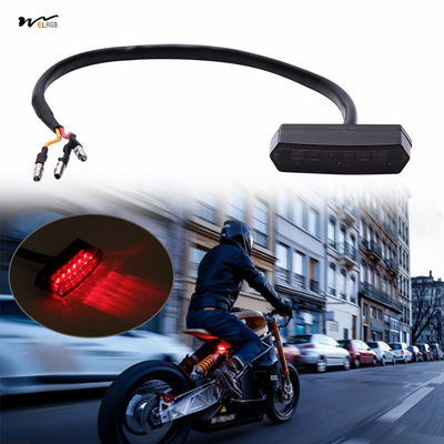 Electric Bike Mini Tail Light in Black with LED Blinker and License Plate Light Yellow