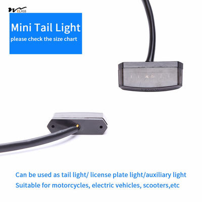 Electric Bike Mini Tail Light in Black with LED Blinker and License Plate Light Yellow