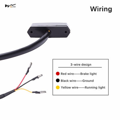 Electric Bike Mini Tail Light in Black with LED Blinker and License Plate Light Yellow