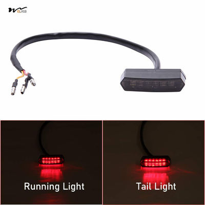 Electric Bike Mini Tail Light in Black with LED Blinker and License Plate Light Yellow
