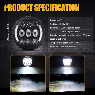 Experience Super Wide Night Driving 5.75 Inch LED Headlight with Halo DRL Turn Signal
