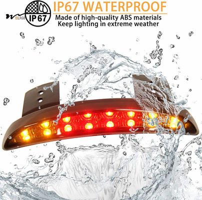 Motorcycle LED Rear Fender Edge Brake Light with License Plate Tail Light Black Lens