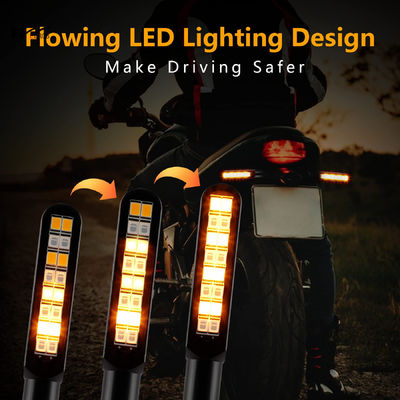 Red Amber 2PCS Flowing LED Motorcycle Turn Signal Strobe Brake Tail Lights Aluminum Alloy 12V Super Bright