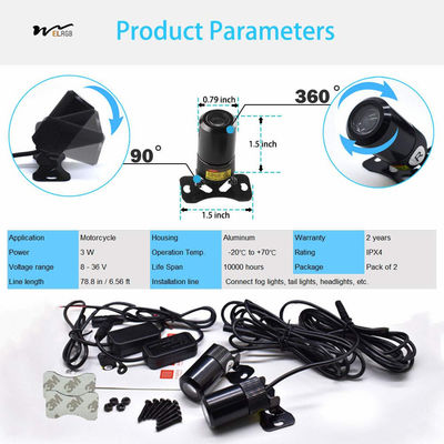 Long-lasting 4.5 Inch Motorcycle Fog Lights 50000 Hours Lifespan with Housing Bucket