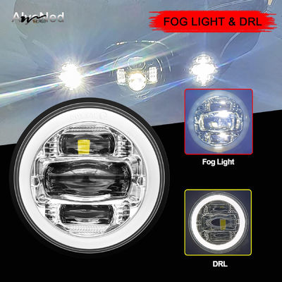 Motorcycle LED Passing Lights Fog Lamps DRL White DOT Kit for 4.5