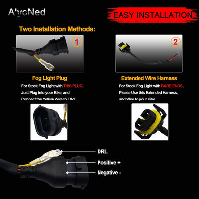 Motorcycle LED Passing Lights Fog Lamps DRL White DOT Kit for 4.5