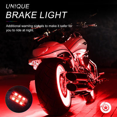 12 Pcs Motorcycle LED Light Kit APP/RF Control Waterproof 16 Million Color Brake Light