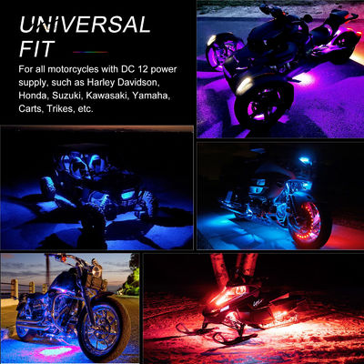 12 Pcs Motorcycle LED Light Kit APP/RF Control Waterproof 16 Million Color Brake Light