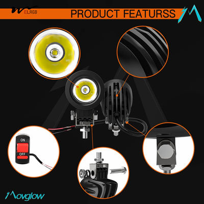 Waterproof LED Spot Driving Fog Lights for Sport Motorcycle Street Bike ATV UTV Trike