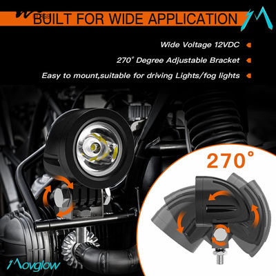 Waterproof LED Spot Driving Fog Lights for Sport Motorcycle Street Bike ATV UTV Trike